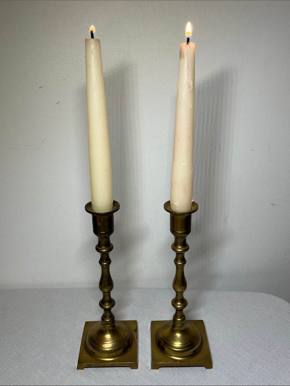 Vintage Brass Candlestick Pair
Some patina charm!